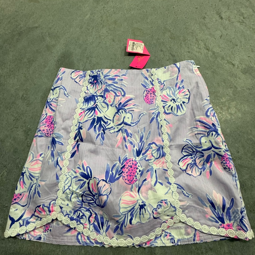 Lilly Pulitzer Floral Skirt in Blue and Pink
